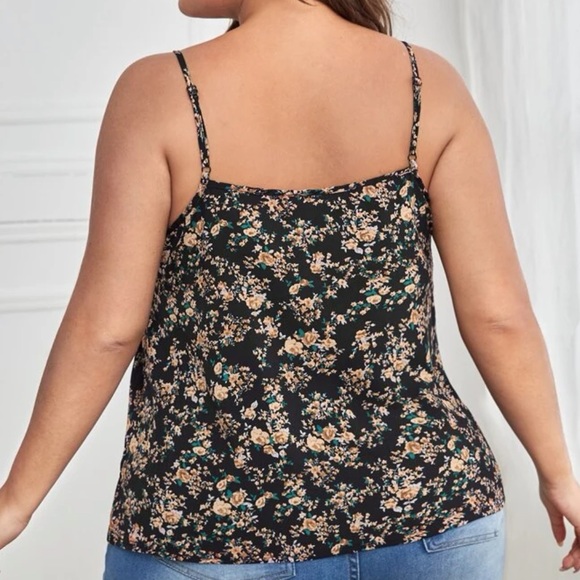 Allover Floral Print Contrast Lace Cami - Picture 7 of 12